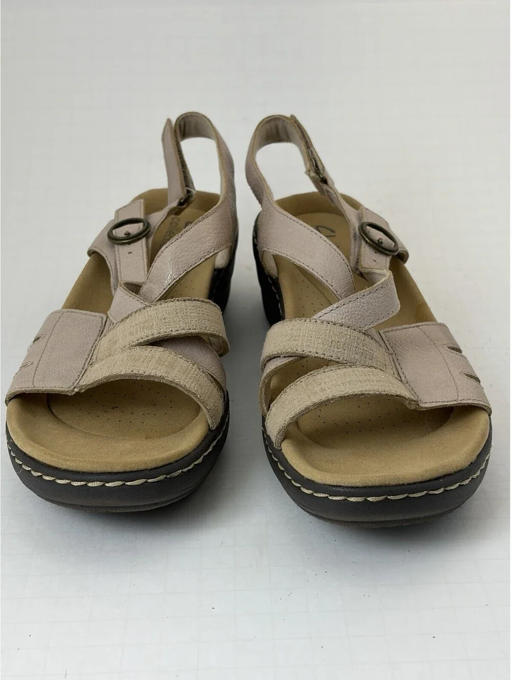 Clarks Merliah Bonita Women’s 9.5 Adjustable Strappy Leather Sandals Comfort